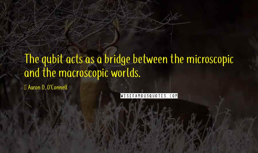 Aaron D. O'Connell Quotes: The qubit acts as a bridge between the microscopic and the macroscopic worlds.