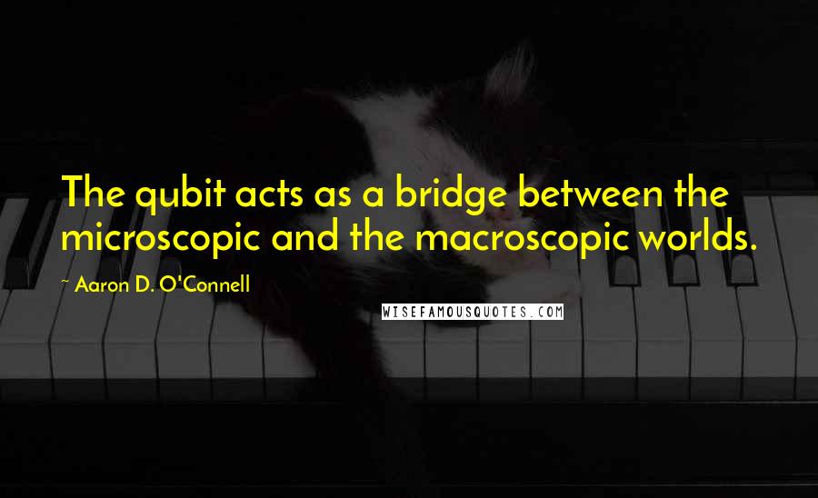 Aaron D. O'Connell Quotes: The qubit acts as a bridge between the microscopic and the macroscopic worlds.