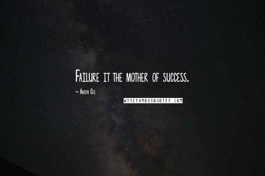 Aaron Gee Quotes: Failure it the mother of success.