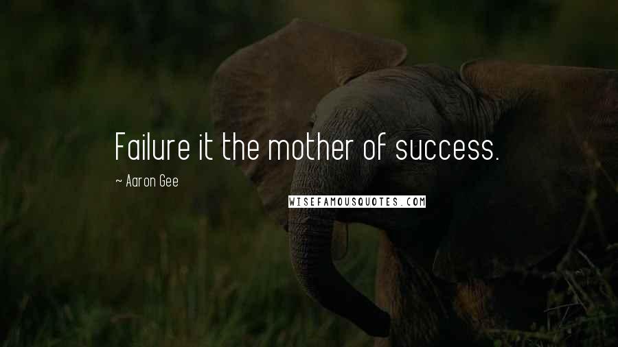 Aaron Gee Quotes: Failure it the mother of success.