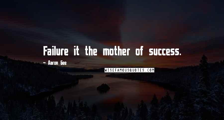 Aaron Gee Quotes: Failure it the mother of success.