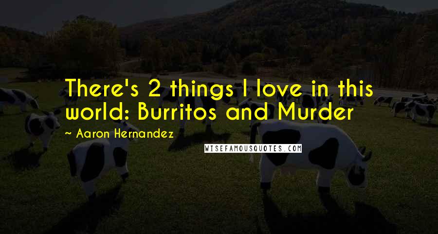 Aaron Hernandez Quotes: There's 2 things I love in this world: Burritos and Murder