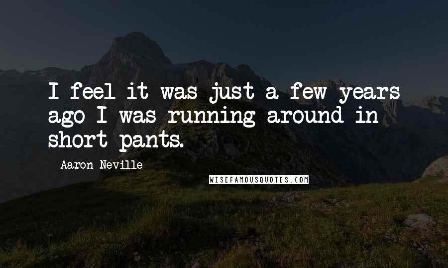Aaron Neville Quotes: I feel it was just a few years ago I was running around in short pants.