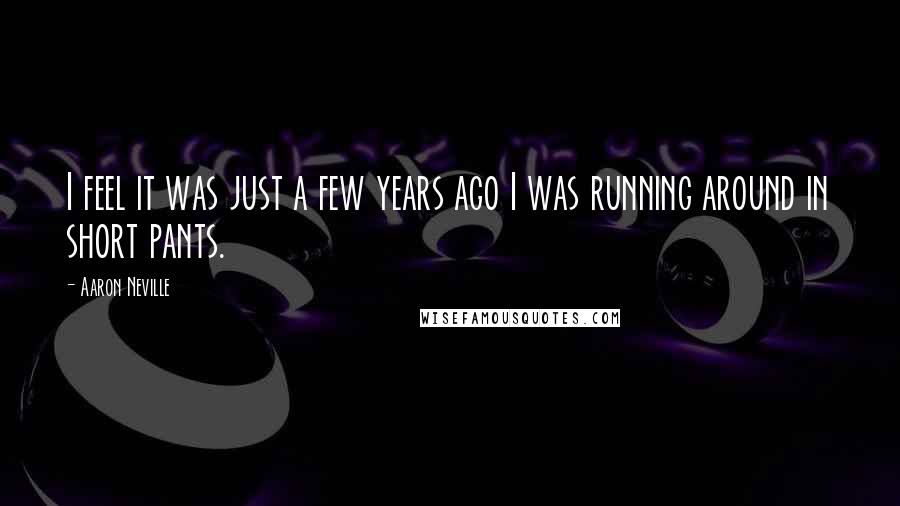 Aaron Neville Quotes: I feel it was just a few years ago I was running around in short pants.