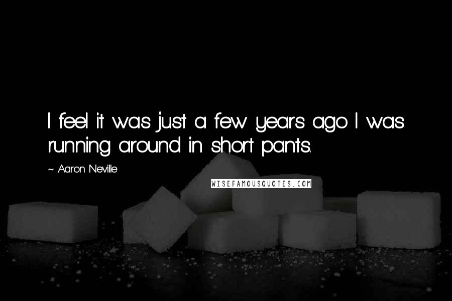 Aaron Neville Quotes: I feel it was just a few years ago I was running around in short pants.