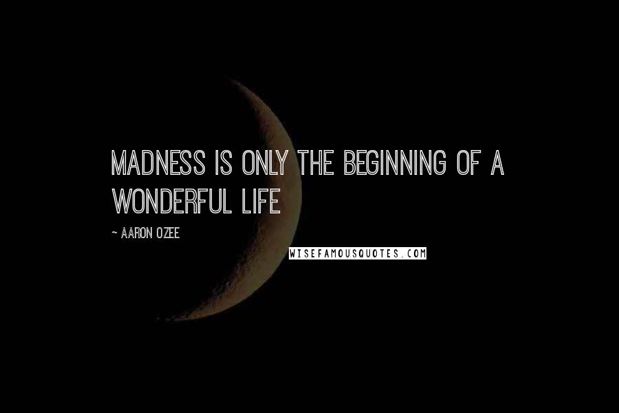 Aaron Ozee Quotes: Madness is only the beginning of a wonderful life
