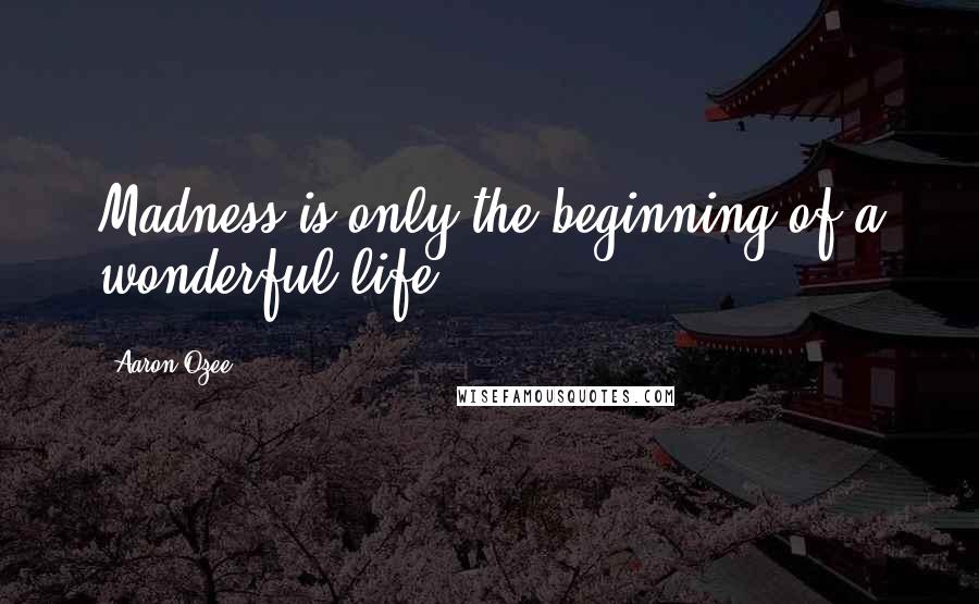 Aaron Ozee Quotes: Madness is only the beginning of a wonderful life