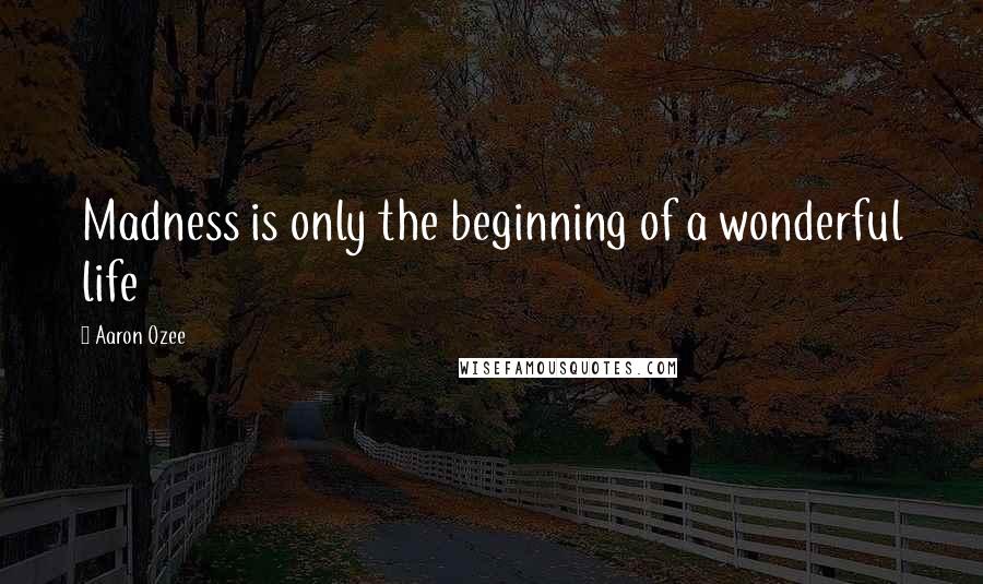 Aaron Ozee Quotes: Madness is only the beginning of a wonderful life