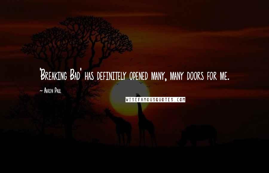 Aaron Paul Quotes: 'Breaking Bad' has definitely opened many, many doors for me.