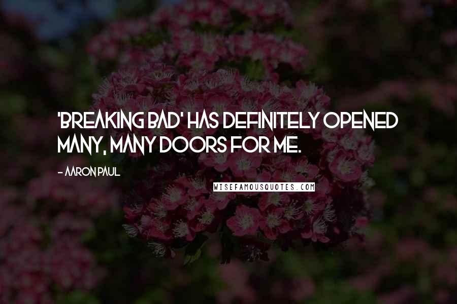 Aaron Paul Quotes: 'Breaking Bad' has definitely opened many, many doors for me.