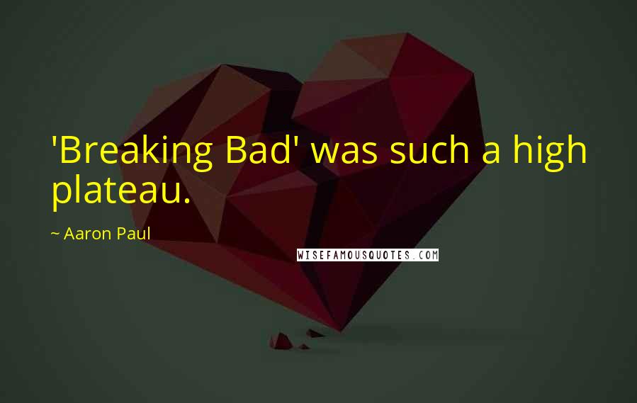 Aaron Paul Quotes: 'Breaking Bad' was such a high plateau.