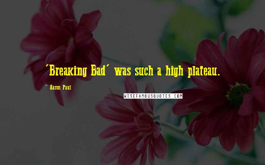 Aaron Paul Quotes: 'Breaking Bad' was such a high plateau.