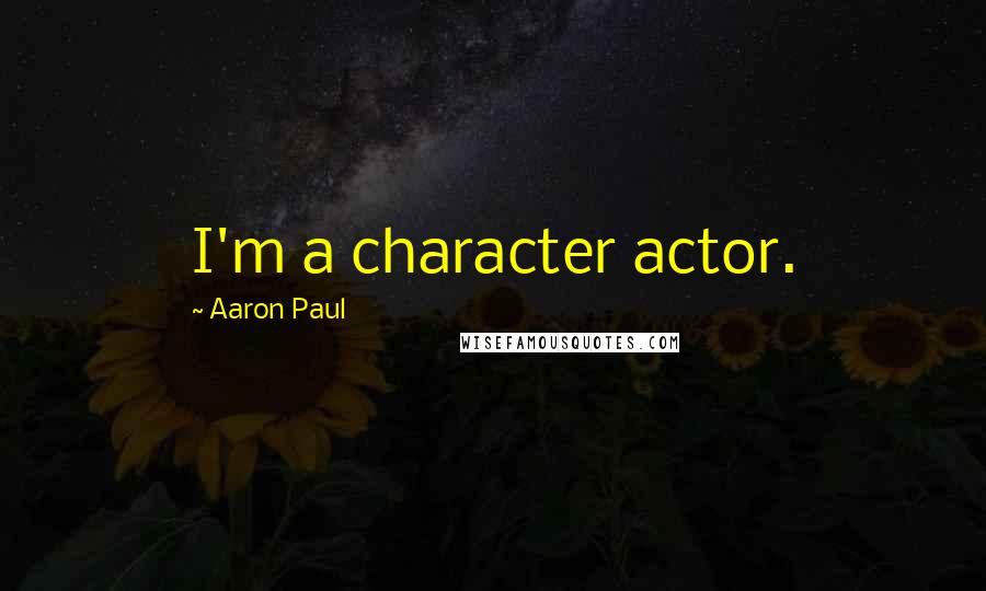 Aaron Paul Quotes: I'm a character actor.