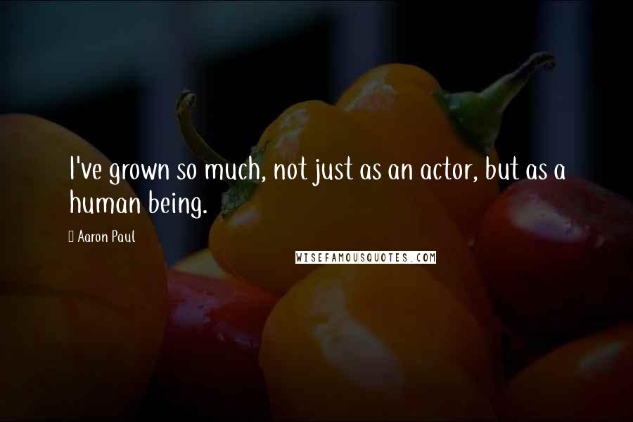 Aaron Paul Quotes: I've grown so much, not just as an actor, but as a human being.