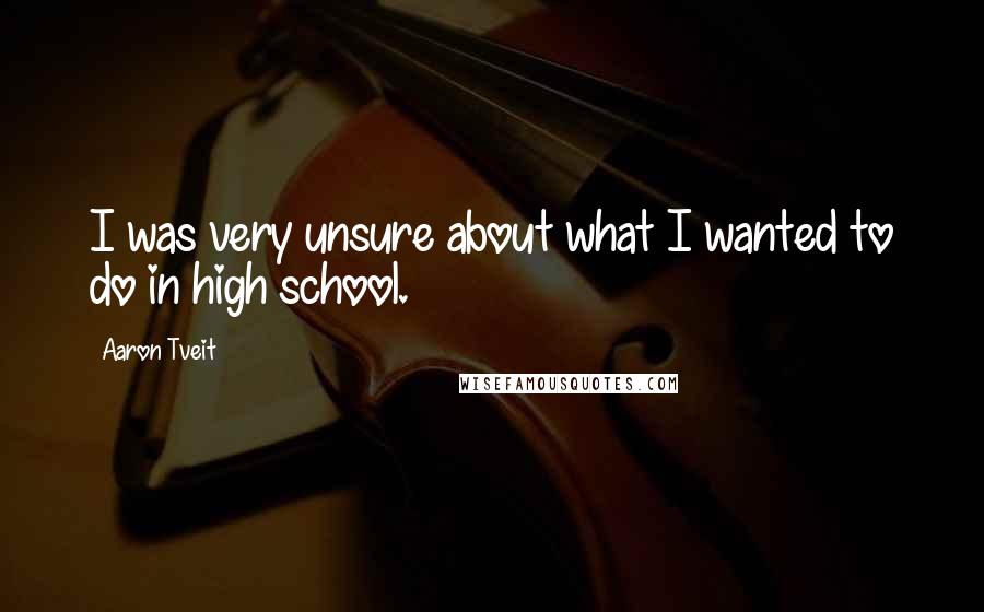 Aaron Tveit Quotes: I was very unsure about what I wanted to do in high school.
