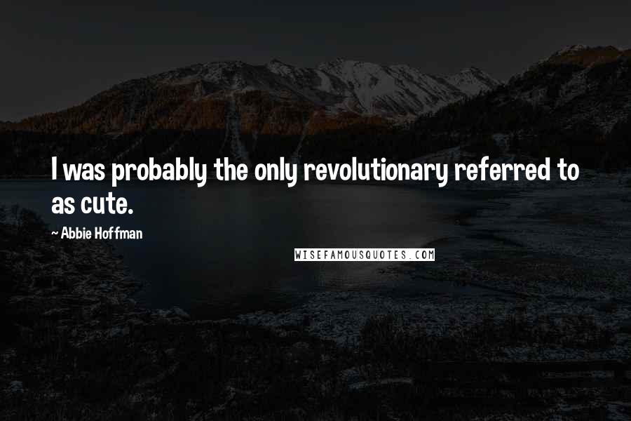 Abbie Hoffman Quotes: I was probably the only revolutionary referred to as cute.
