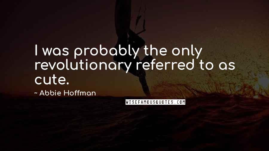 Abbie Hoffman Quotes: I was probably the only revolutionary referred to as cute.