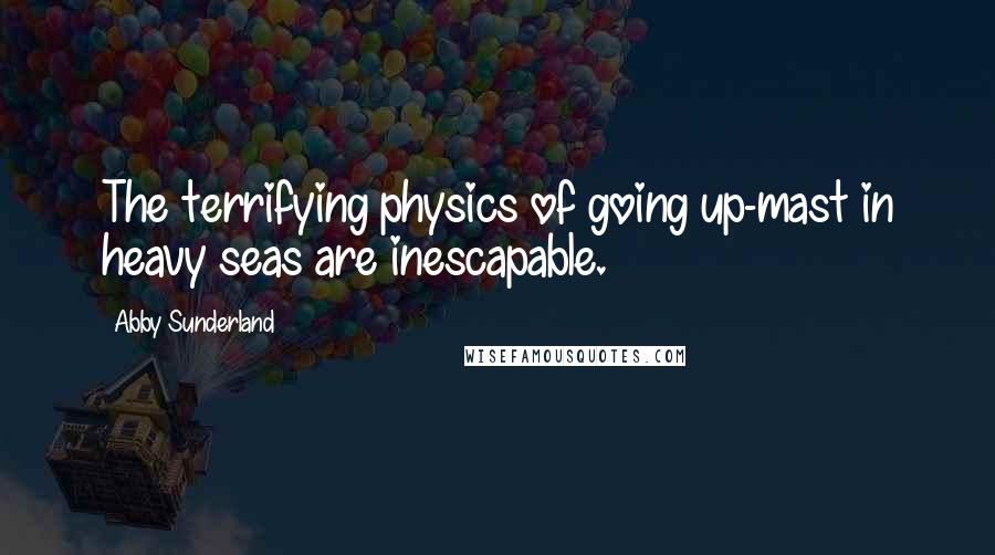 Abby Sunderland Quotes: The terrifying physics of going up-mast in heavy seas are inescapable.