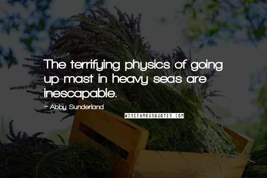 Abby Sunderland Quotes: The terrifying physics of going up-mast in heavy seas are inescapable.