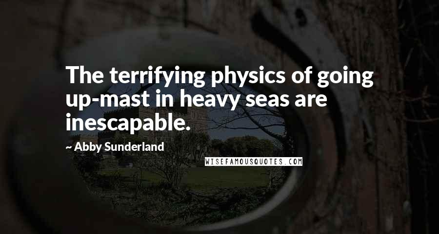 Abby Sunderland Quotes: The terrifying physics of going up-mast in heavy seas are inescapable.