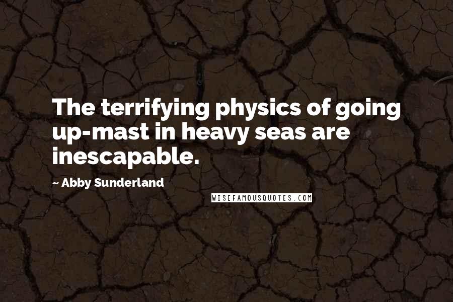 Abby Sunderland Quotes: The terrifying physics of going up-mast in heavy seas are inescapable.