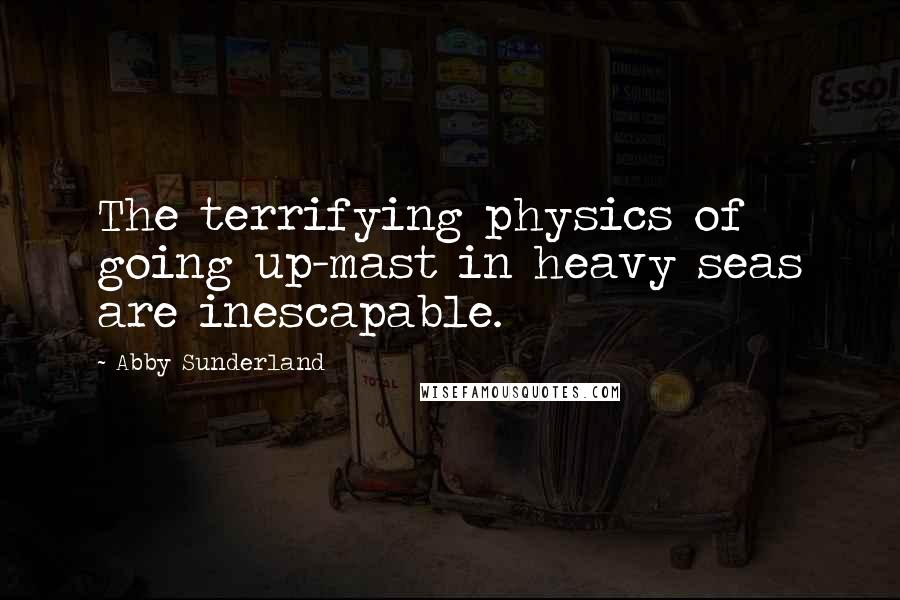 Abby Sunderland Quotes: The terrifying physics of going up-mast in heavy seas are inescapable.