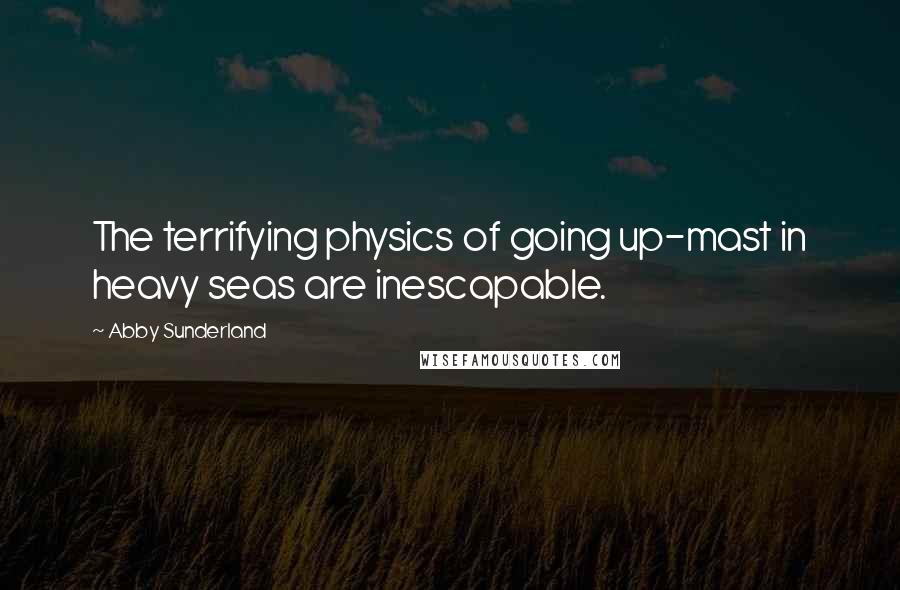 Abby Sunderland Quotes: The terrifying physics of going up-mast in heavy seas are inescapable.