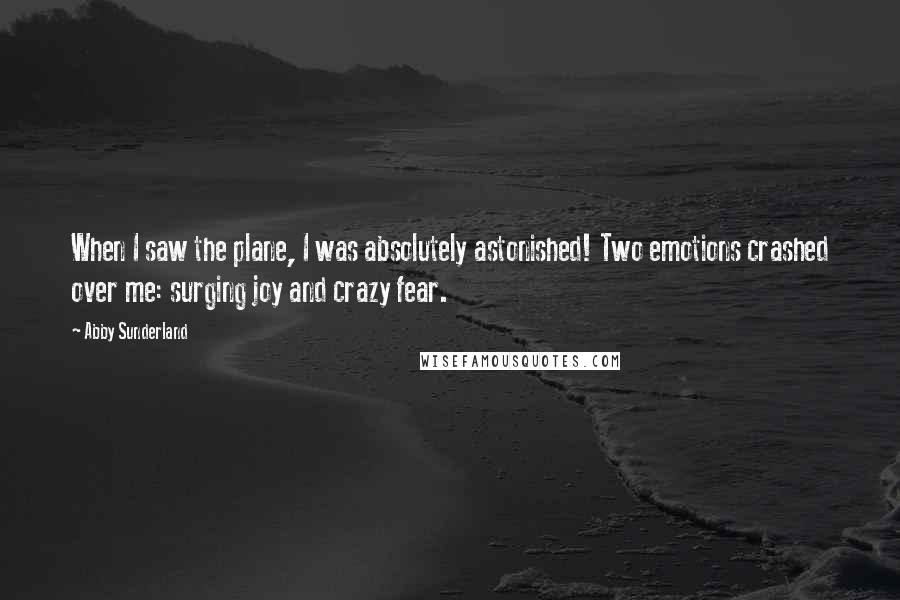 Abby Sunderland Quotes: When I saw the plane, I was absolutely astonished! Two emotions crashed over me: surging joy and crazy fear.