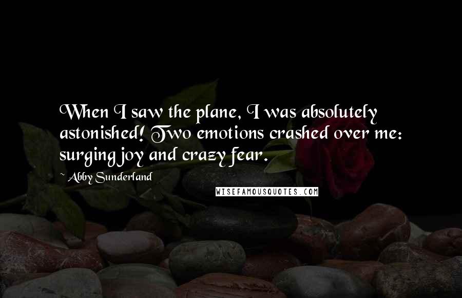 Abby Sunderland Quotes: When I saw the plane, I was absolutely astonished! Two emotions crashed over me: surging joy and crazy fear.