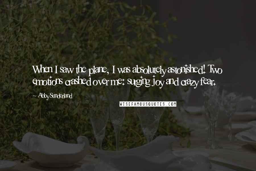 Abby Sunderland Quotes: When I saw the plane, I was absolutely astonished! Two emotions crashed over me: surging joy and crazy fear.