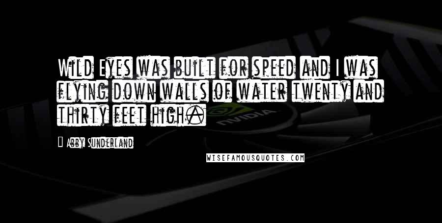 Abby Sunderland Quotes: Wild Eyes was built for speed and I was flying down walls of water twenty and thirty feet high.