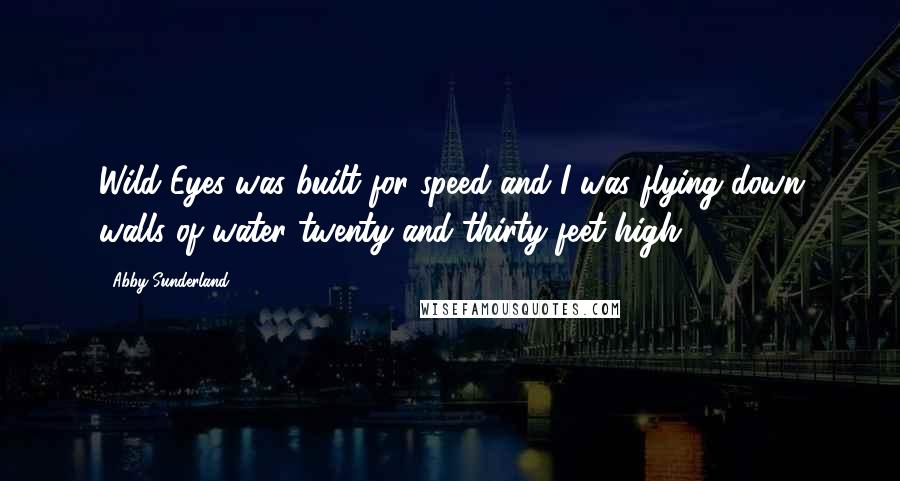 Abby Sunderland Quotes: Wild Eyes was built for speed and I was flying down walls of water twenty and thirty feet high.