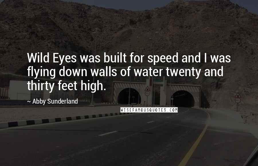 Abby Sunderland Quotes: Wild Eyes was built for speed and I was flying down walls of water twenty and thirty feet high.