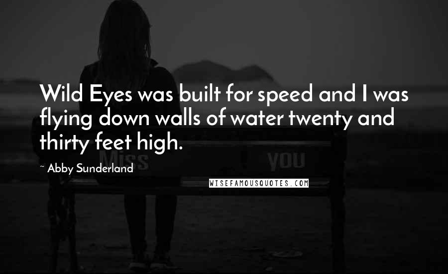 Abby Sunderland Quotes: Wild Eyes was built for speed and I was flying down walls of water twenty and thirty feet high.