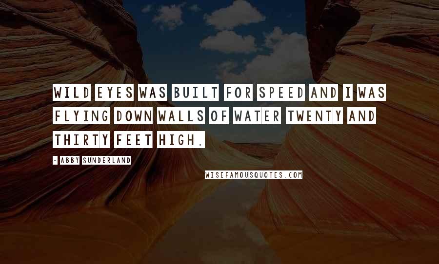 Abby Sunderland Quotes: Wild Eyes was built for speed and I was flying down walls of water twenty and thirty feet high.