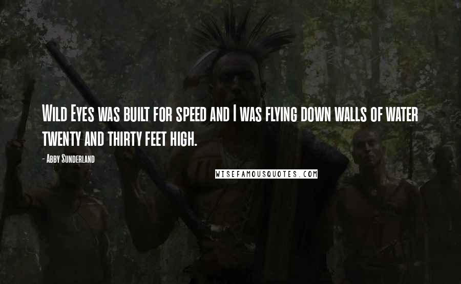 Abby Sunderland Quotes: Wild Eyes was built for speed and I was flying down walls of water twenty and thirty feet high.