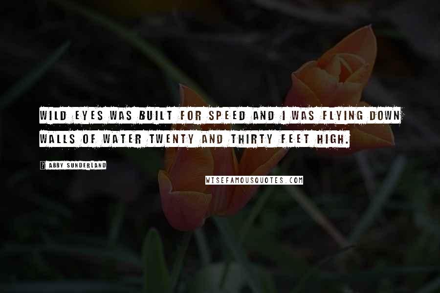 Abby Sunderland Quotes: Wild Eyes was built for speed and I was flying down walls of water twenty and thirty feet high.