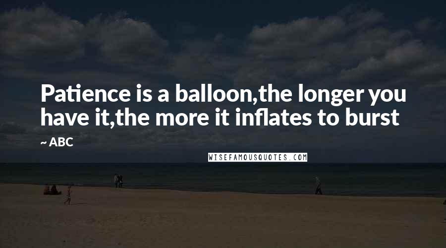 ABC Quotes: Patience is a balloon,the longer you have it,the more it inflates to burst