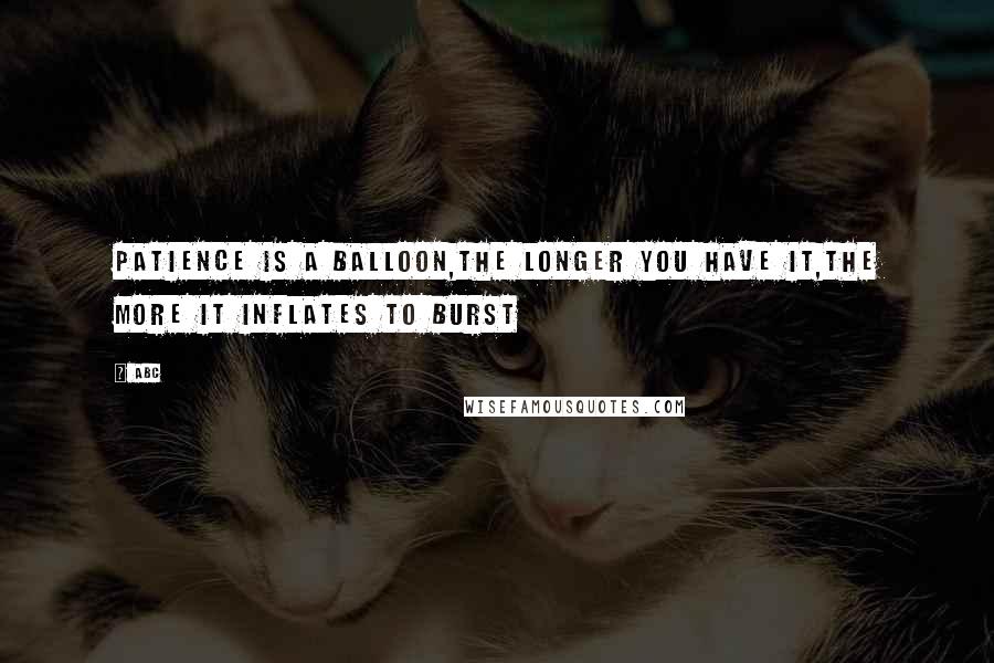 ABC Quotes: Patience is a balloon,the longer you have it,the more it inflates to burst