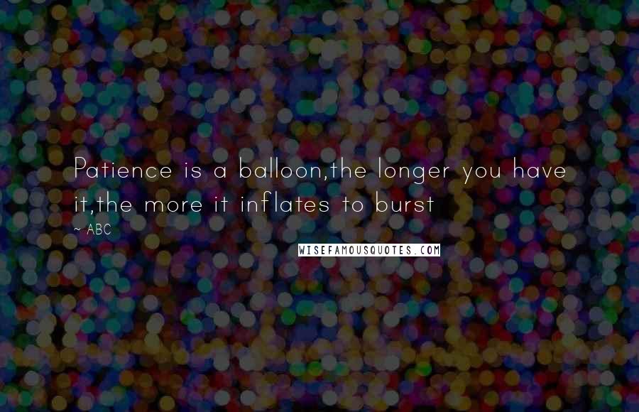 ABC Quotes: Patience is a balloon,the longer you have it,the more it inflates to burst