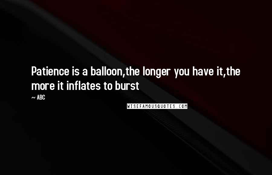 ABC Quotes: Patience is a balloon,the longer you have it,the more it inflates to burst