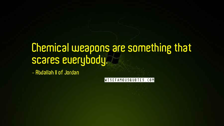 Abdallah II Of Jordan Quotes: Chemical weapons are something that scares everybody.