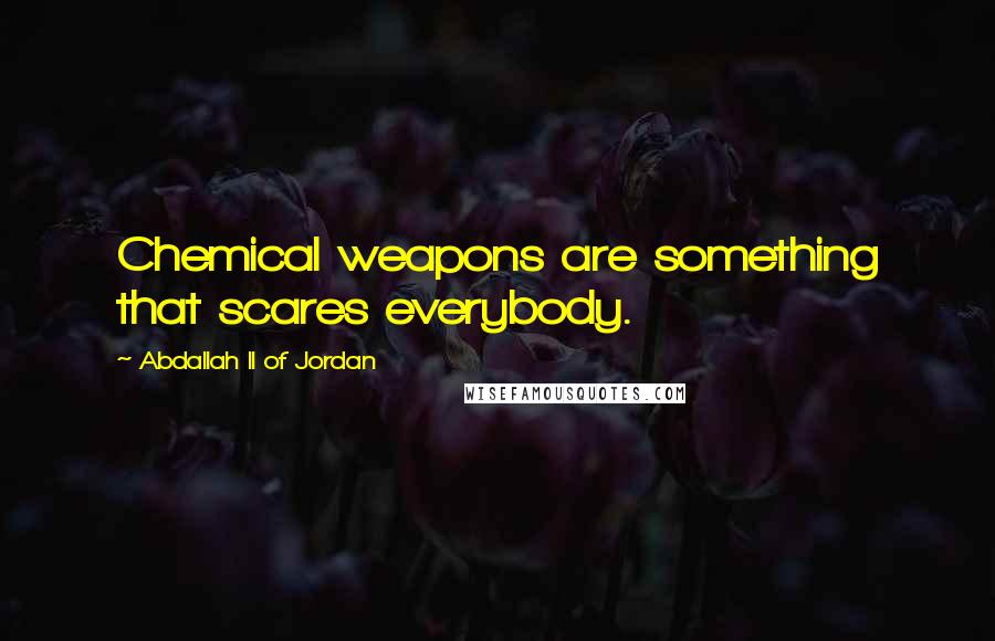 Abdallah II Of Jordan Quotes: Chemical weapons are something that scares everybody.