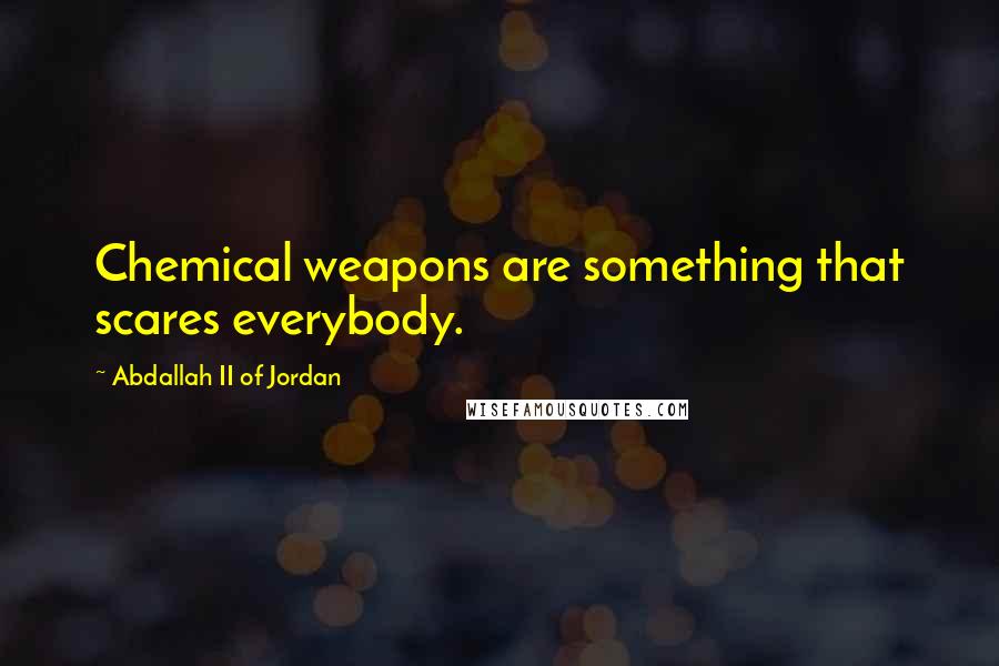 Abdallah II Of Jordan Quotes: Chemical weapons are something that scares everybody.