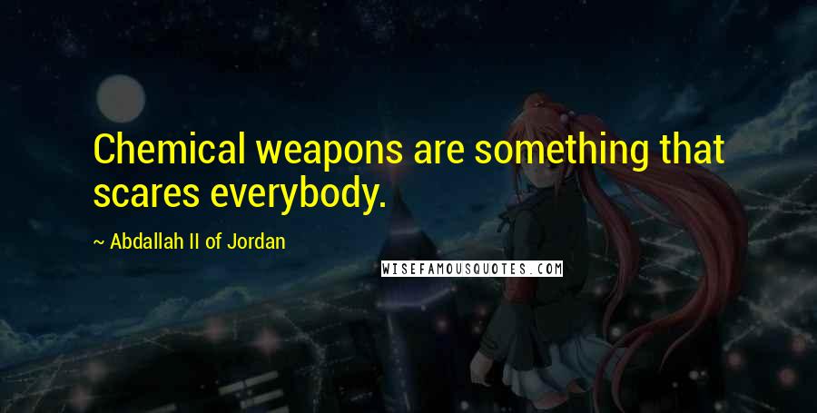 Abdallah II Of Jordan Quotes: Chemical weapons are something that scares everybody.