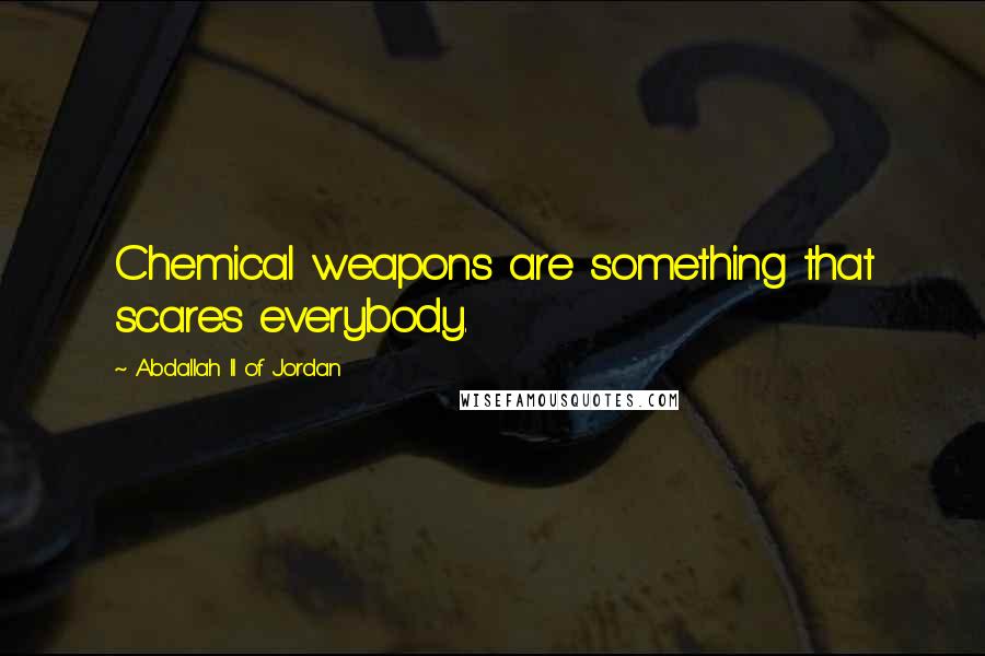 Abdallah II Of Jordan Quotes: Chemical weapons are something that scares everybody.