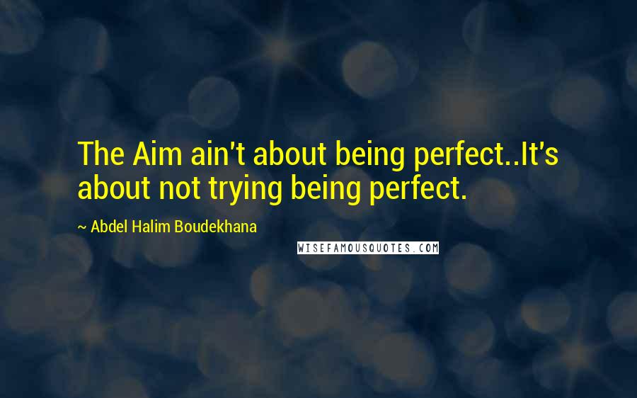 Abdel Halim Boudekhana Quotes: The Aim ain't about being perfect..It's about not trying being perfect.