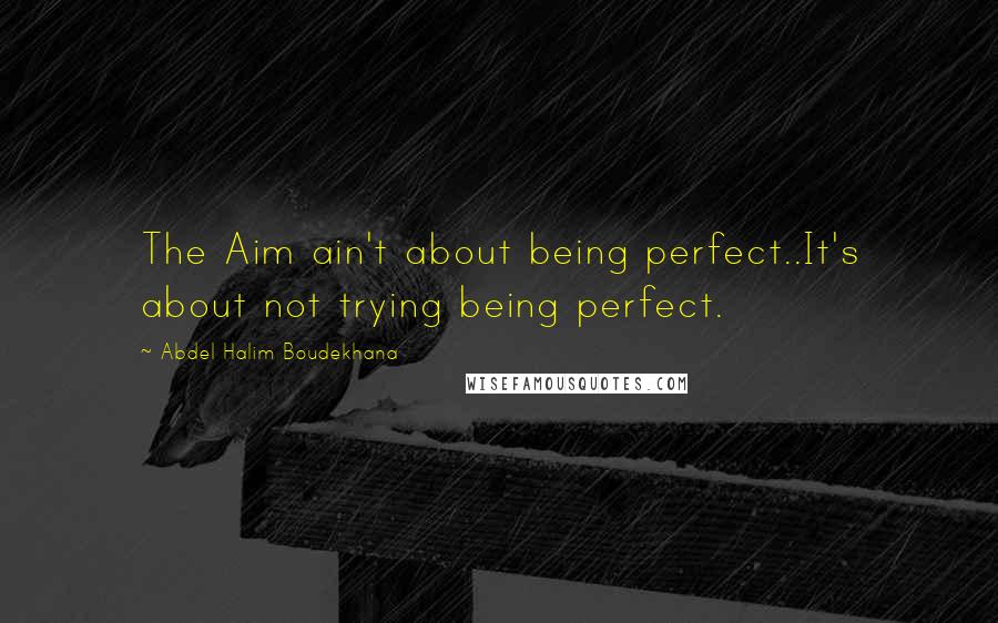 Abdel Halim Boudekhana Quotes: The Aim ain't about being perfect..It's about not trying being perfect.