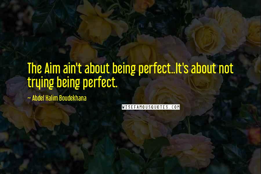 Abdel Halim Boudekhana Quotes: The Aim ain't about being perfect..It's about not trying being perfect.