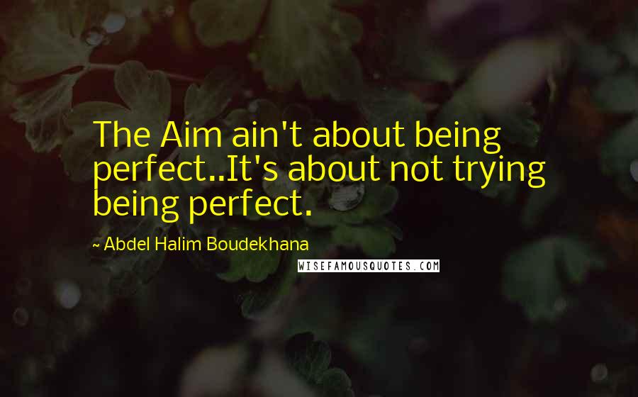 Abdel Halim Boudekhana Quotes: The Aim ain't about being perfect..It's about not trying being perfect.